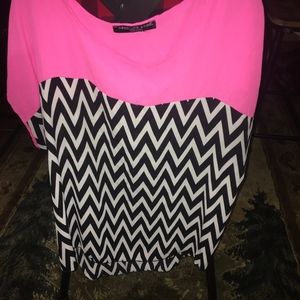 1/2x chiffon Chevron sheer top